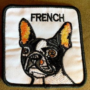 One bulldog iron on patch